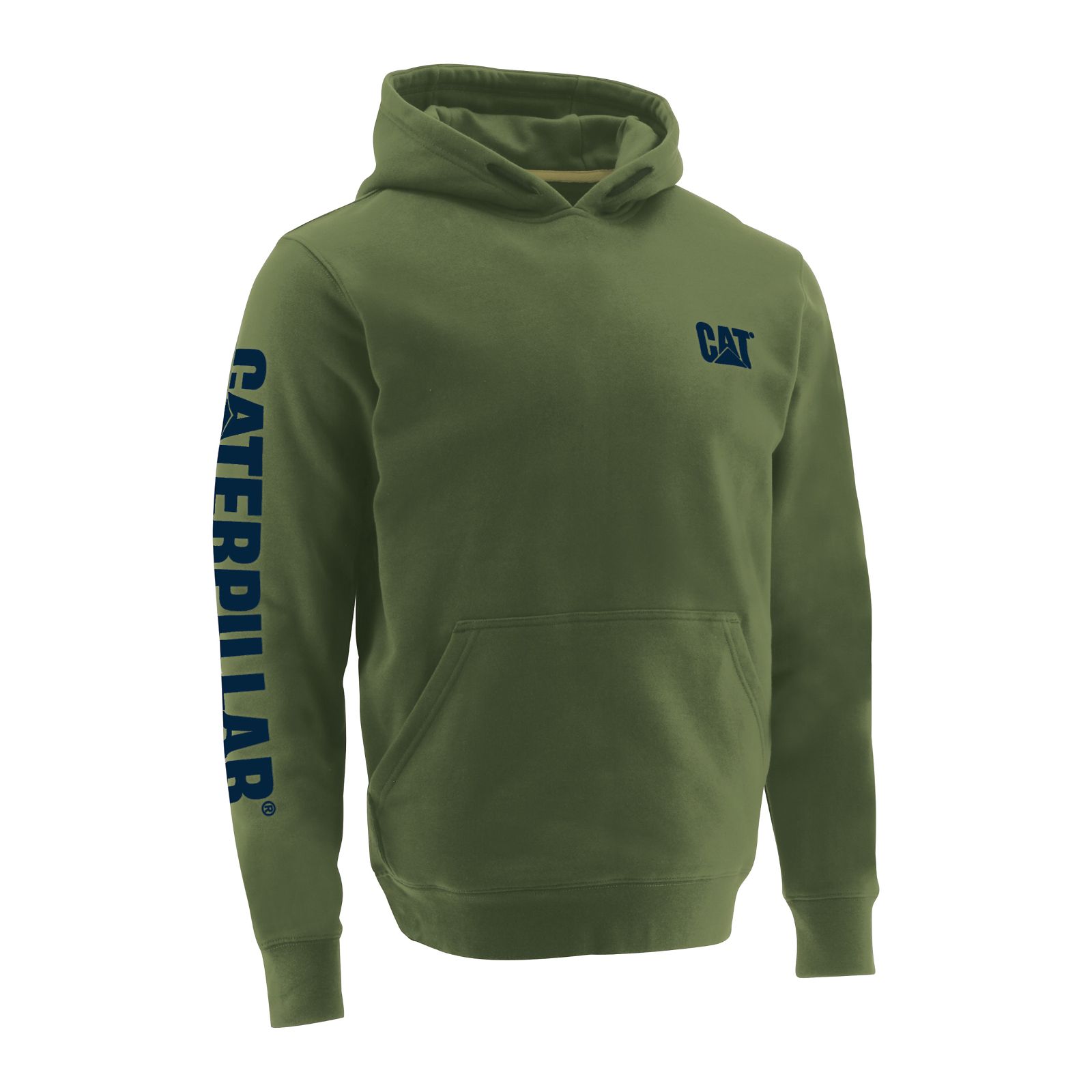 Caterpillar Clothing Karachi - Caterpillar Trademark Banner Mens Hoodies Green (289356-CWI)